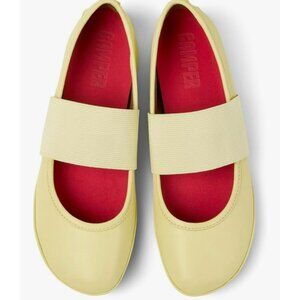 Camper Nina Womens Yellow Leather Mary Jane Flats Size 36 With Elastic Strap & R
